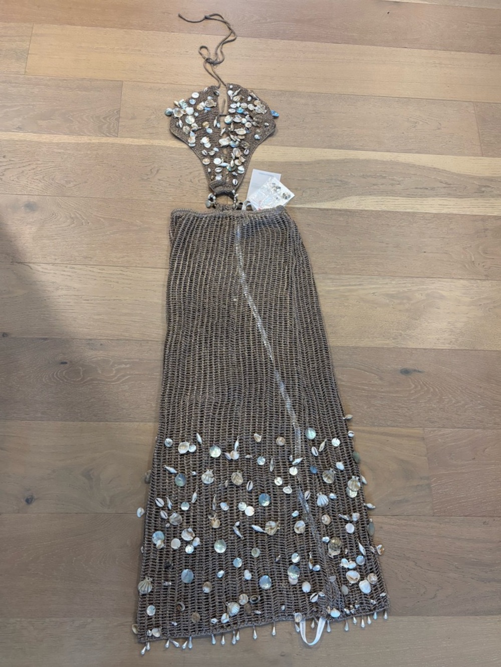 Jaded London Shells Vida Backless Crochet Maxi Dress Metallic Open Back Small - Picture 7 of 15